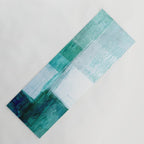Aqua Blue Geometric Abstract Textured Painting Yoga Mat Gallery Image 1