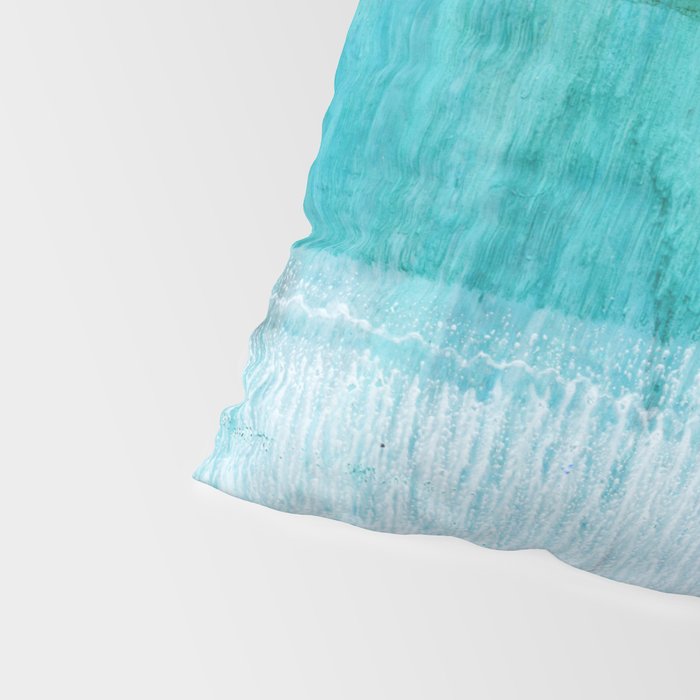 Aqua Blue Geometric Abstract Textured Painting Pillow Sham Gallery Image 4