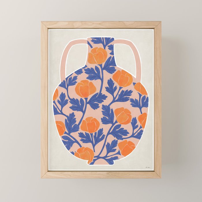 flowers and vase Mini Art Print Gallery Image 1