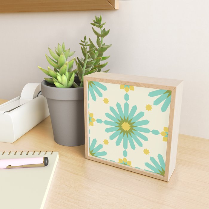 Geometric Starbursts - Blue + Yellow Mini Art Print Gallery Image 2