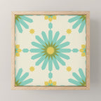 Geometric Starbursts - Blue + Yellow Mini Art Print Gallery Image 1
