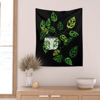 Back monstera obliqua Wall Tapestry Gallery Image 2