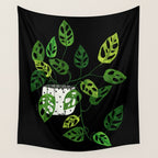 Back monstera obliqua Wall Tapestry Gallery Image 4