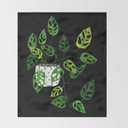 Back monstera obliqua Throw Blanket Gallery Image 2
