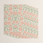 Pastel Peach Peonies - Retro botanical Wrapping Paper Gallery Image 3