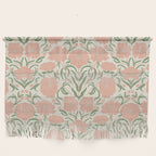 Pastel Peach Peonies - Retro botanical Wall Hanging Gallery Image 1