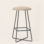 Pastel Peach Peonies - Retro botanical Stool Gallery Image 1