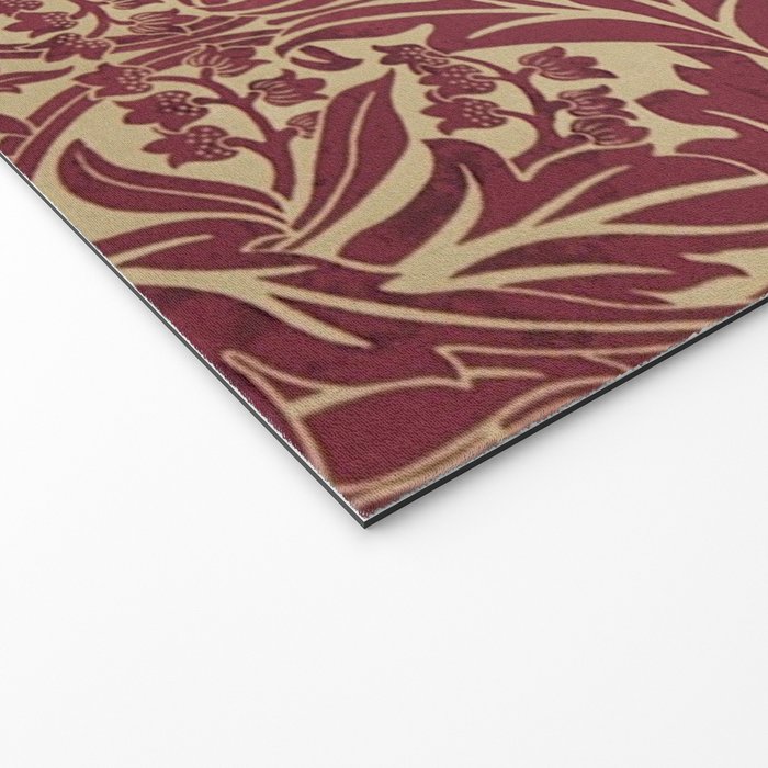 William Morris Vintage Bluebell Claret Red Gold Welcome Mat Gallery Image 2