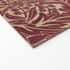William Morris Vintage Bluebell Claret Red Gold Welcome Mat Gallery Image 2