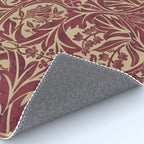 William Morris Vintage Bluebell Claret Red Gold Rug Gallery Image 4