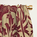 William Morris Vintage Bluebell Claret Red Gold Window Curtain Gallery Image 2