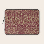 William Morris Vintage Bluebell Claret Red Gold Laptop Sleeve Gallery Image 1
