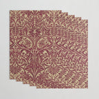 William Morris Vintage Bluebell Claret Red Gold Wrapping Paper Gallery Image 3