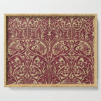 William Morris Vintage Bluebell Claret Red Gold Serving Tray Gallery Image 1