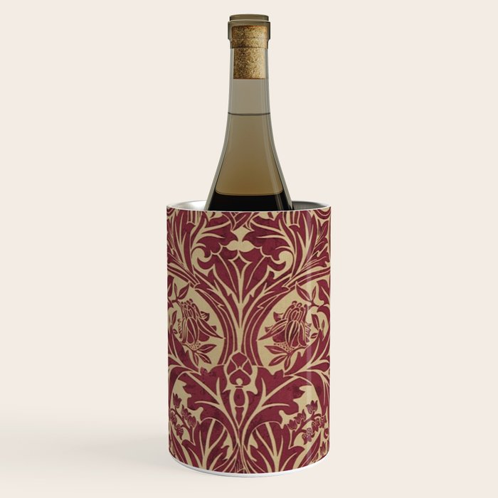 William Morris Vintage Bluebell Claret Red Gold Wine Chiller Gallery Image 1