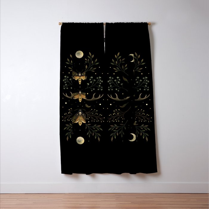 Death Head Moths Night Window Curtain Gallery Image 3