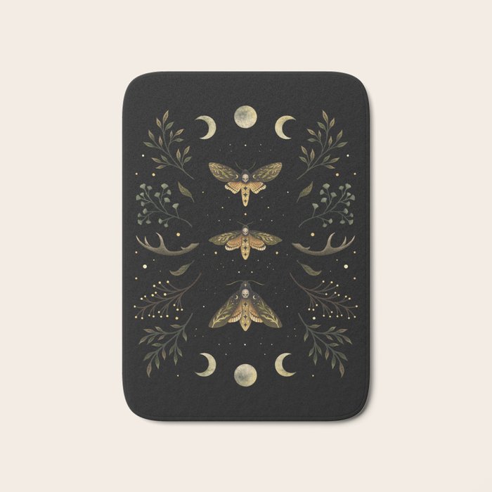 Death Head Moths Night Bath Mat Gallery Image 1