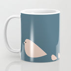 Unique Birds - Minimalist Scandi Bird Family Blue Blush White Coffee Mug Gallery Image 3