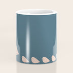 Unique Birds - Minimalist Scandi Bird Family Blue Blush White Coffee Mug Gallery Image 4