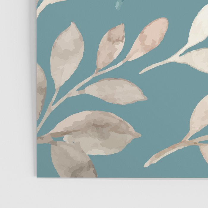 Leafy Teal Floral Poster Gallery Image 3