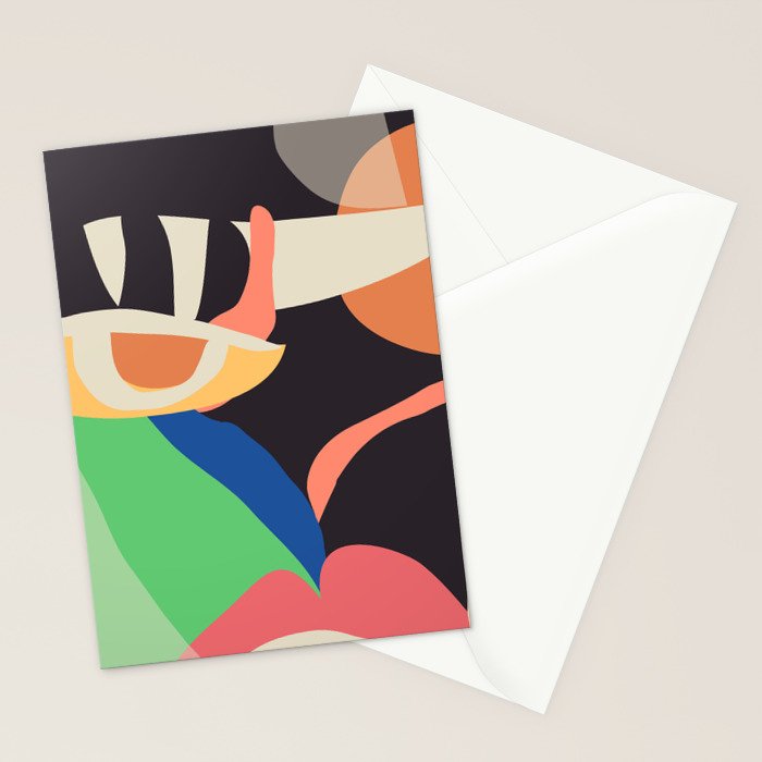 Modern Abstract Art Face 3 Stationery Card Gallery Image 2