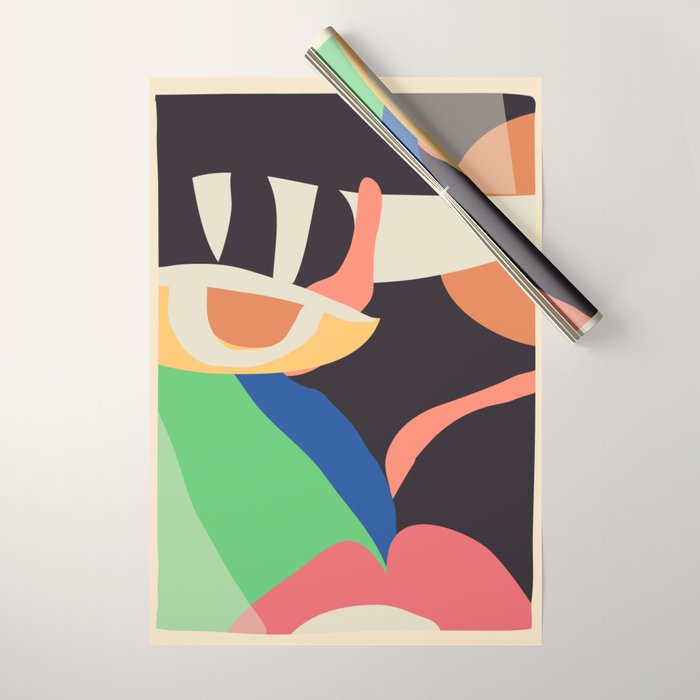 Modern Abstract Art Face 3 Wrapping Paper Gallery Image 1