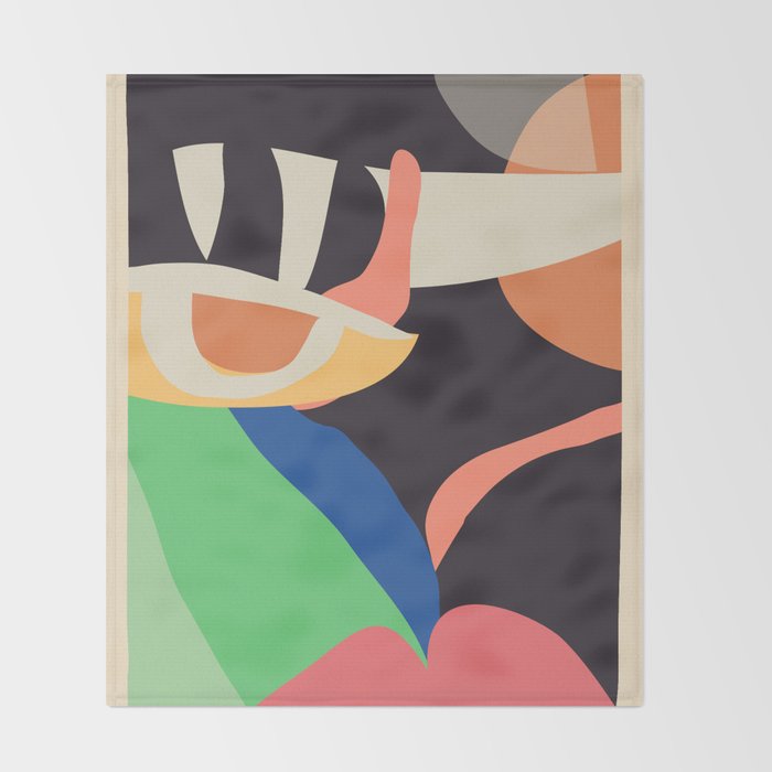 Modern Abstract Art Face 3 Throw Blanket Gallery Image 2