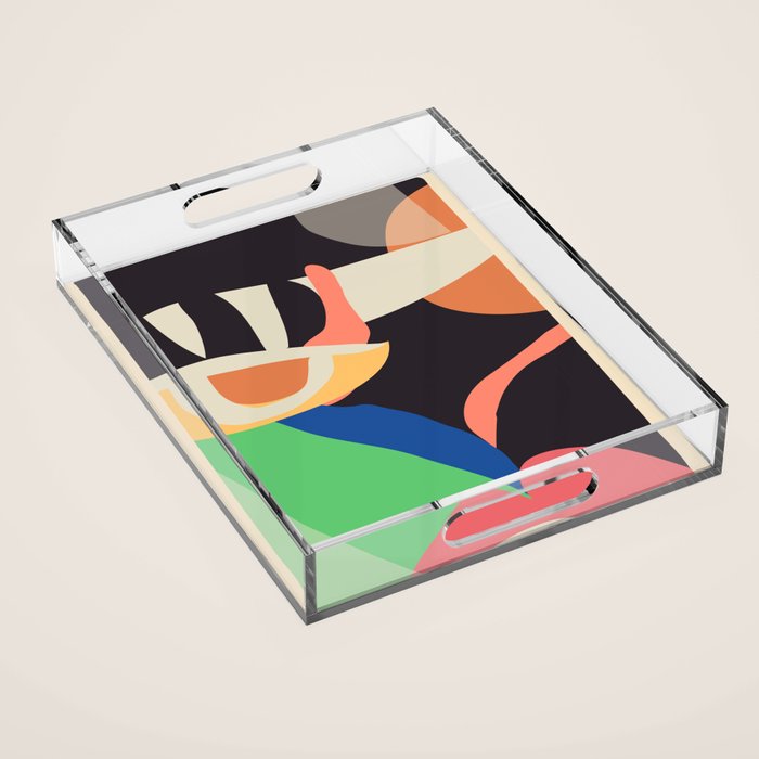 Modern Abstract Art Face 3 Acrylic Tray Gallery Image 1