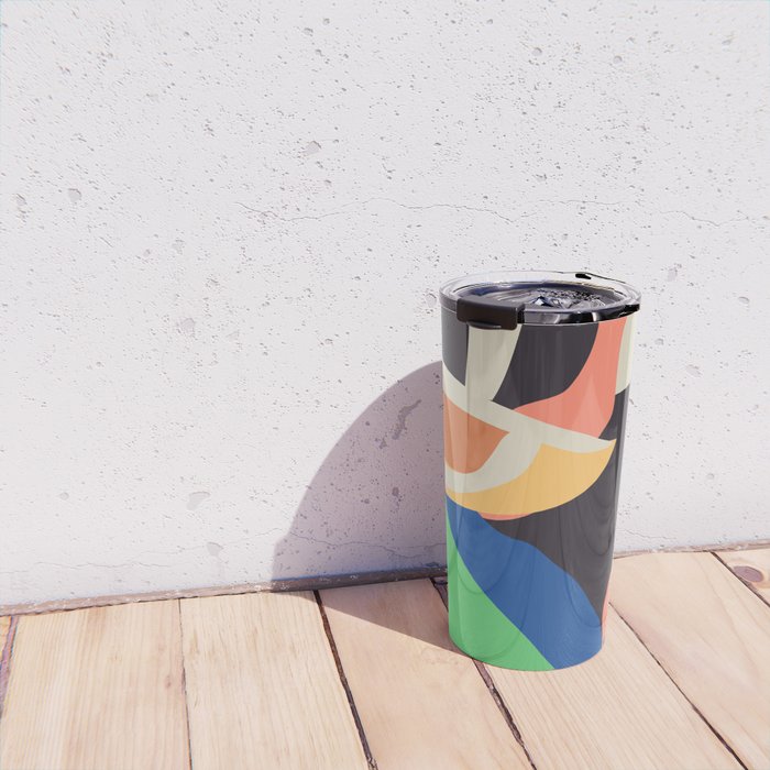 Modern Abstract Art Face 3 Travel Mug Gallery Image 4