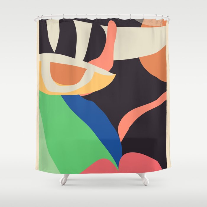 Modern Abstract Art Face 3 Shower Curtain Gallery Image 1