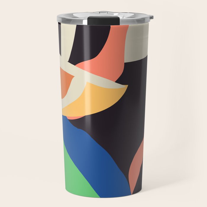 Modern Abstract Art Face 3 Travel Mug Gallery Image 1