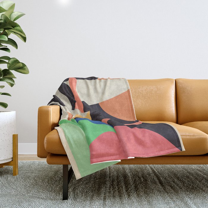 Modern Abstract Art Face 3 Throw Blanket Gallery Image 1