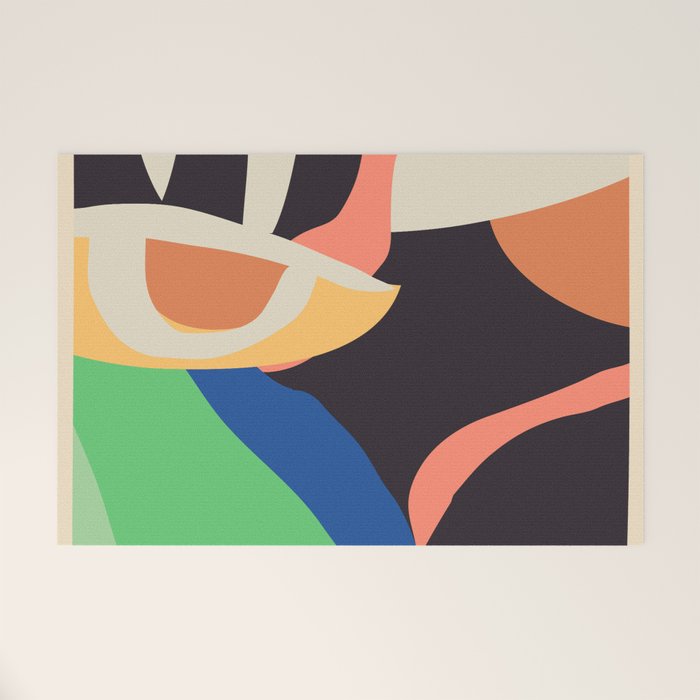 Modern Abstract Art Face 3 Welcome Mat Gallery Image 1