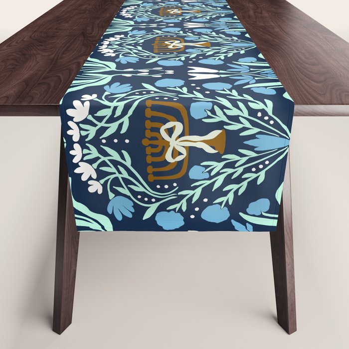 Art Nouveau Hanukkah Table Runner Gallery Image 1