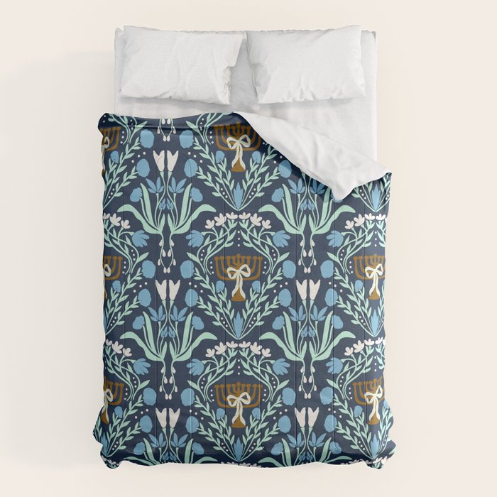 Art Nouveau Hanukkah Comforter Gallery Image 1