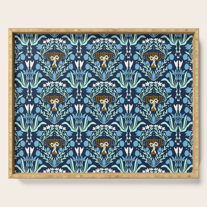 Art Nouveau Hanukkah Serving Tray Gallery Image 1