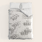 Legos Patent - Legos Brick Art - Black And White Comforter Gallery Image 6