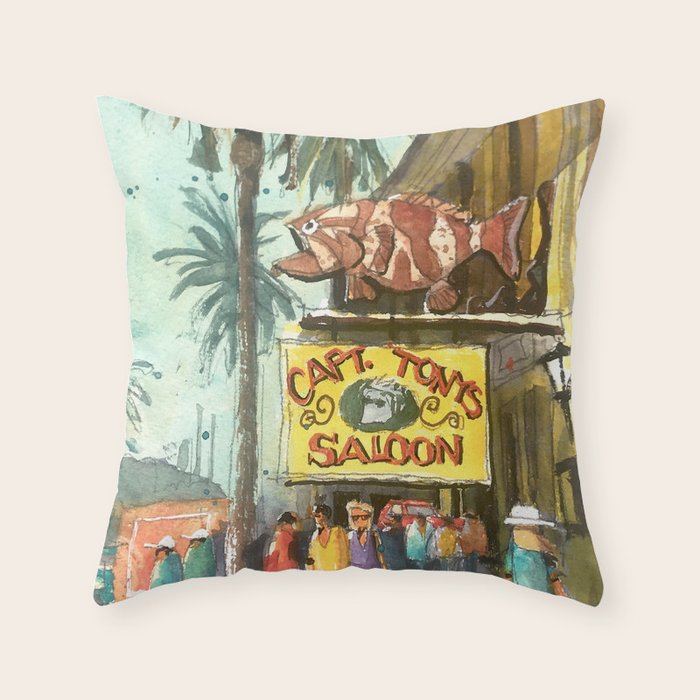 Captain Tony's, Key West Throw Pillow Gallery Image 1