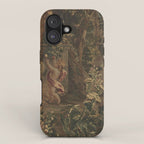 Antique 18th Century Cherub Rose Garden Tapestry iPhone Case Gallery Image 1