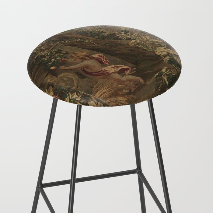 Antique 18th Century Cherub Rose Garden Tapestry Stool Gallery Image 2