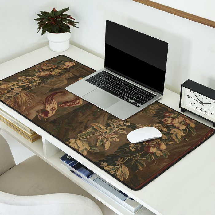 Antique 18th Century Cherub Rose Garden Tapestry Desk Mat Gallery Image 2