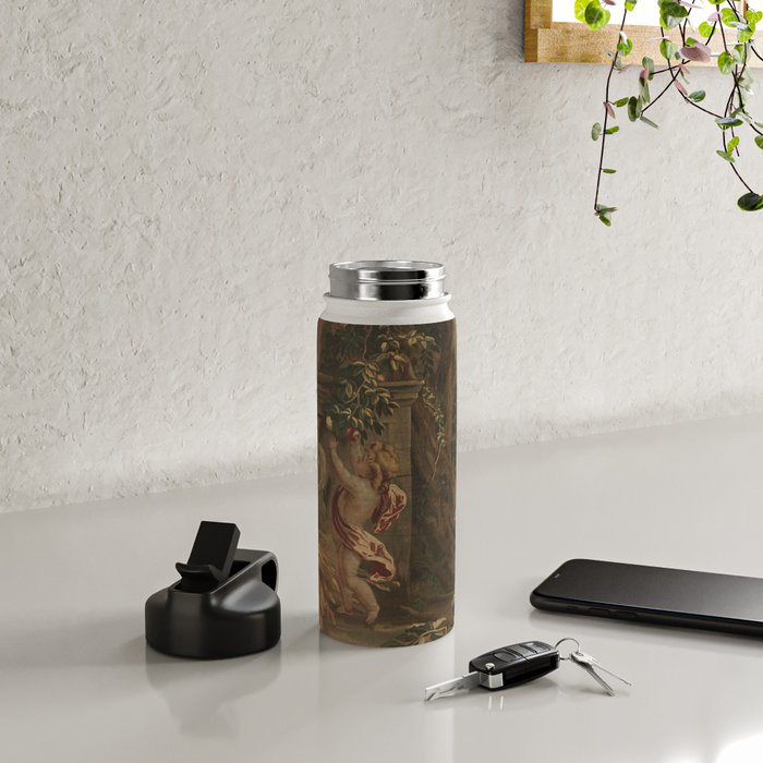 Antique 18th Century Cherub Rose Garden Tapestry Water Bottle Gallery Image 4