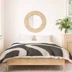 Abstract Brush Strokes: Black & White Duvet Cover Gallery Image 3