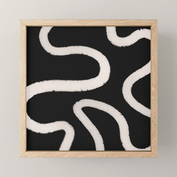 Abstract Brush Strokes: Black & White Mini Art Print Gallery Image 1