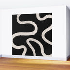 Abstract Brush Strokes: Black & White Wall Mural Gallery Image 2