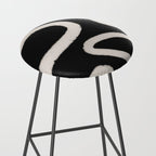 Abstract Brush Strokes: Black & White Stool Gallery Image 2