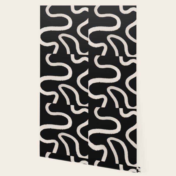 Abstract Brush Strokes: Black & White Wallpaper Gallery Image 2