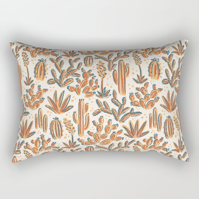 Cactus Desert - vintage primary  Rectangular Pillow Gallery Image 1