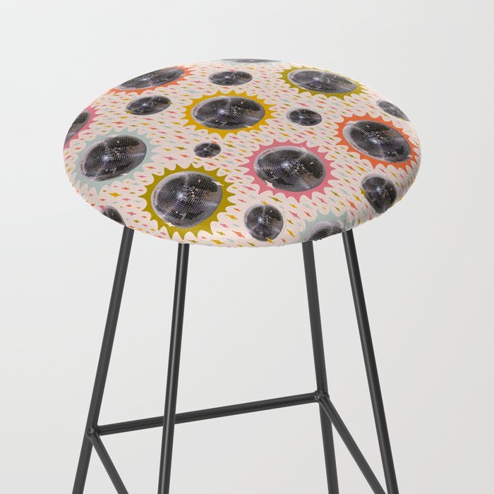 Disco Ball Collage Print Stool Gallery Image 2