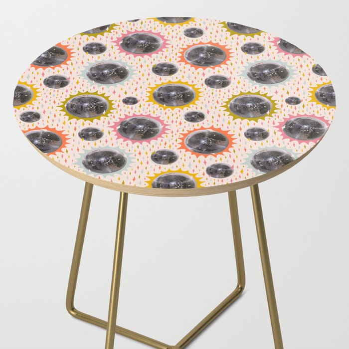 Disco Ball Collage Print Side Table Gallery Image 2
